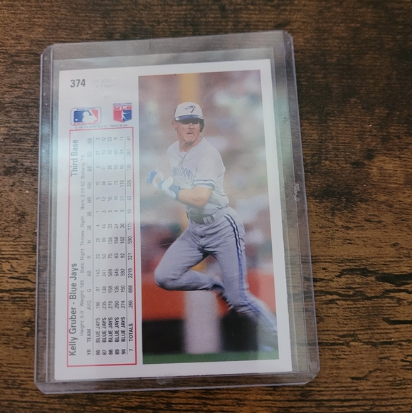 ⚾️1991 Upper Deck Signed Baseball Card | Kelly Gruber⚾️ - Picture 2 of 4